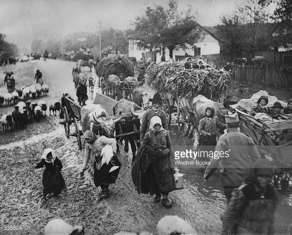 Q.52308, Refugees during Serbian retreat Macedonia 1915