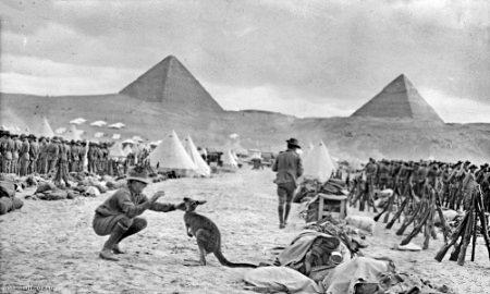 Australian and New Zealand ANZAC troops in Sinai, summer 1916.