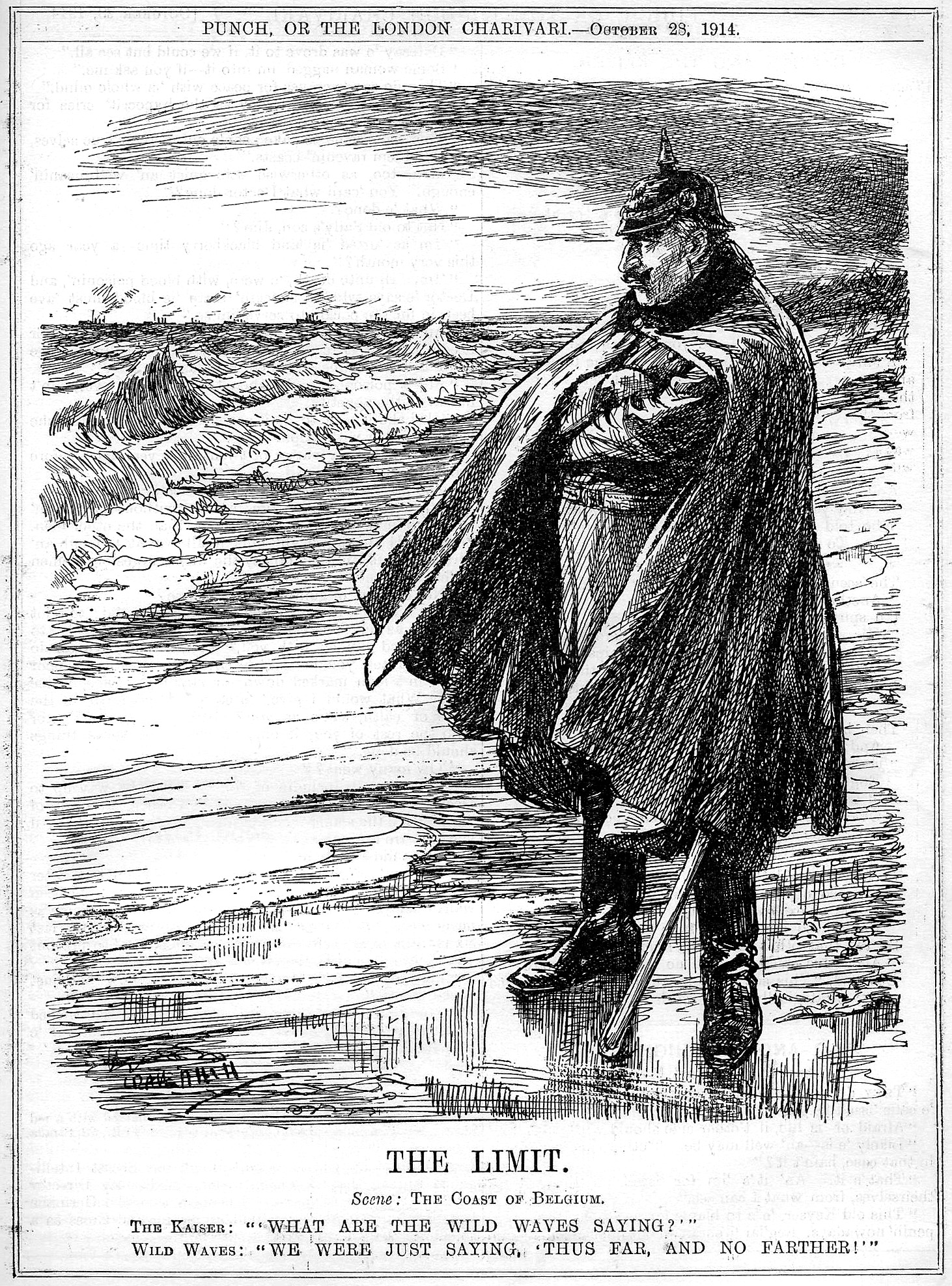 British cartoon of Kaiser Wilhelm.