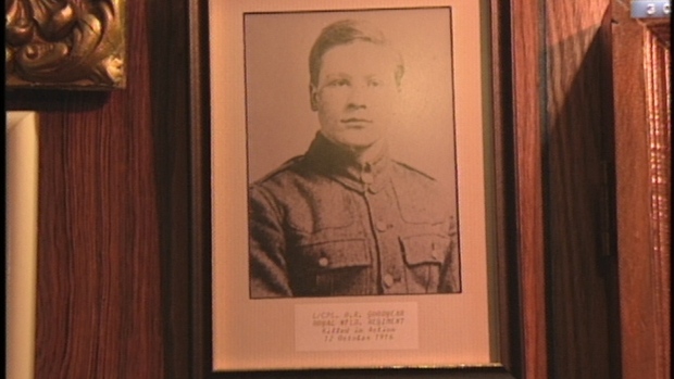 Tribute to Lance Corporal Raymond Goodyear, killed October 12 1916.