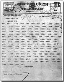 The Zimmermann telegram encoded.